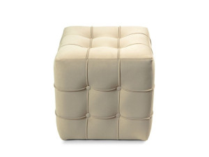 Lizbon" velvet pouffe - 42 x 42 x 42 cm - Cream