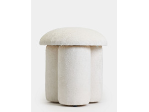 Magnus" fabric pouffe - 45 x 45 x 48 cm - White
