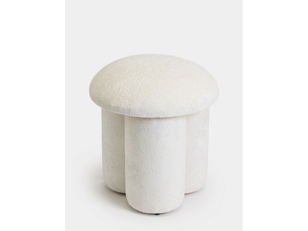 Magnus" fabric pouffe - 45 x 45 x 48 cm - White