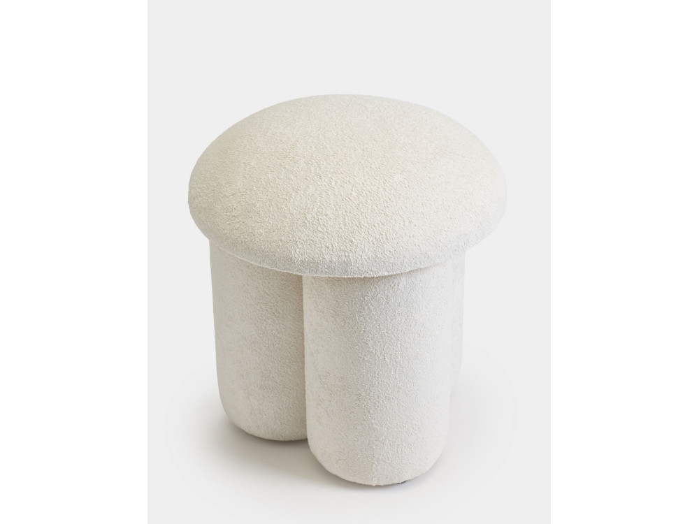 Magnus" fabric pouffe - 45 x 45 x 48 cm - White