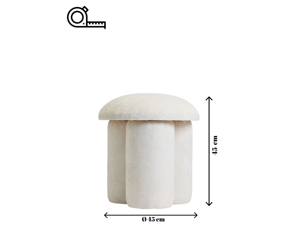 Magnus" fabric pouffe - 45 x 45 x 48 cm - White
