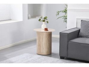 Eclat" ceramic occasional table, end table, bedside table - 50 x 50 cm - Brown 2
