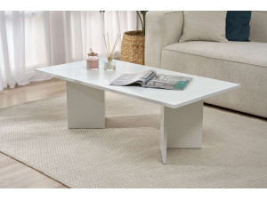 Sabin" wooden coffee table 119 x 60 x 40 cm - White 2
