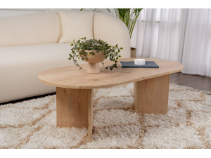 Sable" wooden coffee table - 60 x 119 x 40 cm - Sapphire Oak 2