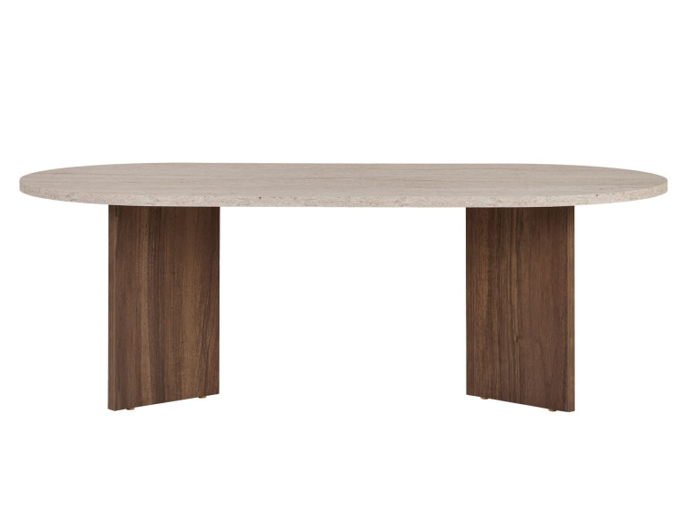 Wooden coffee table "Sable" 119 x 60 x 40 cm - Travertine