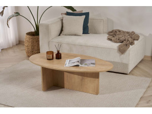 Orba" wooden coffee table - 120 x 65 x 40 cm - Oak 2