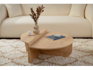 Orion" wooden coffee table - 90 x 60 x 30 cm - Honey oak 2