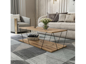 Zisino" wooden coffee table - 120 x 50 x 30 cm - Brown 2
