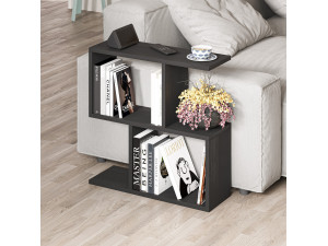 Homemania" wooden coffee table - 60 x 20 x 60 cm - Black wood 2
