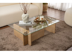 Flavio" wooden coffee table - 105 x 65 x 30 cm - Oak 2