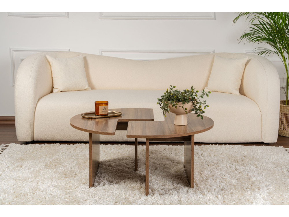 Moira" wooden coffee table - 90 x 90 x 41 cm - Walnut