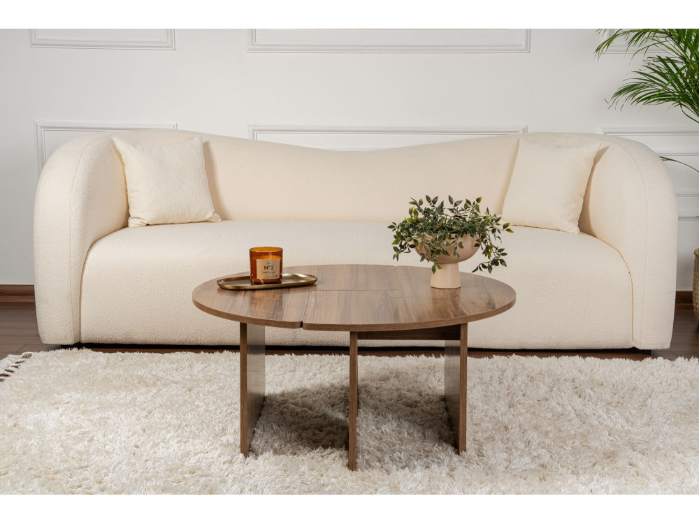 Moira" wooden coffee table - 90 x 90 x 41 cm - Walnut