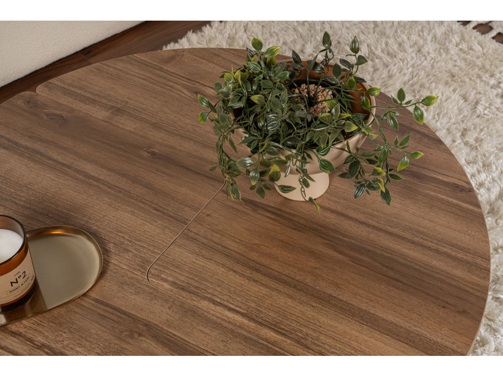 Moira" wooden coffee table - 90 x 90 x 41 cm - Walnut