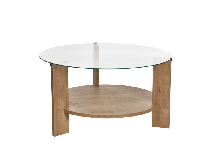 Clara" wooden coffee table - 75 x 75 x 40 cm - SaphirTransparent Oak