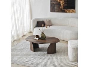 Rock" wooden coffee table 100 x 60 x 35 cm - Walnut 2