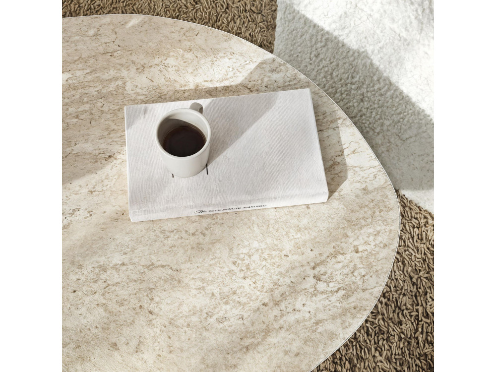 Rock" wooden coffee table 100 x 60 x 35 cm - Travertine