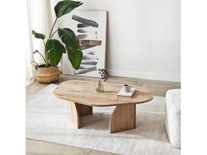 Rock" wooden coffee table 100 x 60 x 35 cm - Sapphire oak 2