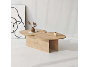 Stones" wooden coffee table 125 x 60 x 38 cm - Sapphire oak 2