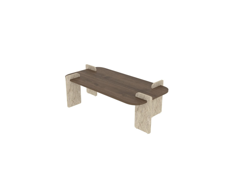 Leapiri" wooden coffee table - 120 x 60 x 35 cm - Brown