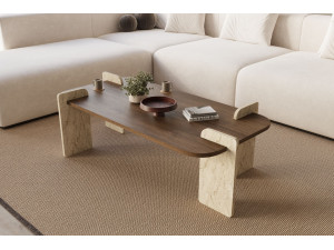 Leapiri" wooden coffee table - 120 x 60 x 35 cm - Brown 2