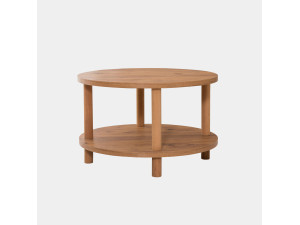 Roby" round wooden coffee table - 70 x 70 x 43 cm - Brown