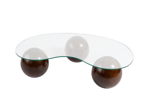 Sphere" glass coffee table - 120 x 70 x 30 cm - Brown
