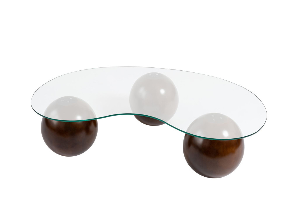 Sphere" glass coffee table - 120 x 70 x 30 cm - Brown