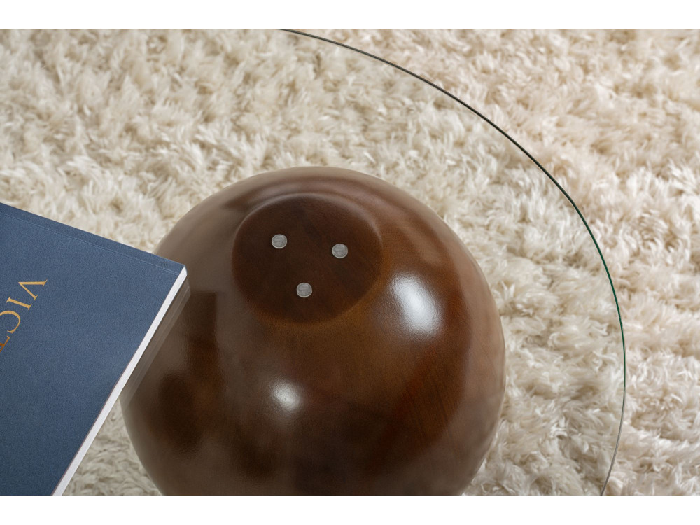 Sphere" glass coffee table - 120 x 70 x 30 cm - Brown