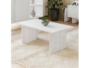 Ravello" wooden coffee table - 90 x 50 x 40 cm - White 2