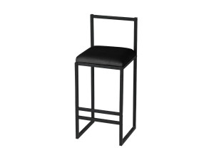 Nordic" metal bar stool 35 x 35 x 84 cm - Black