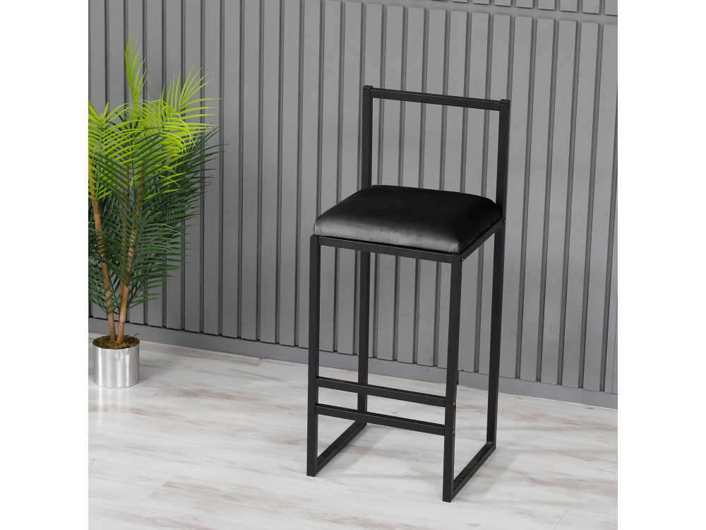 Nordic" metal bar stool 35 x 35 x 84 cm - Black