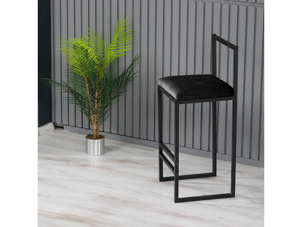 Nordic" metal bar stool 35 x 35 x 84 cm - Black
