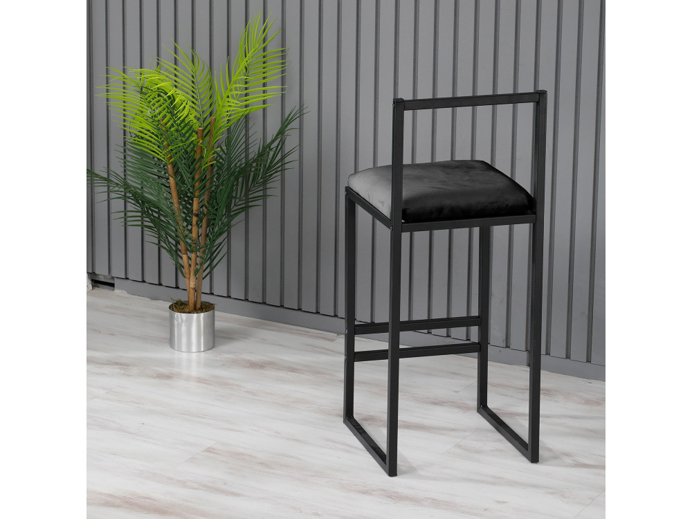 Nordic" metal bar stool 35 x 35 x 84 cm - Black