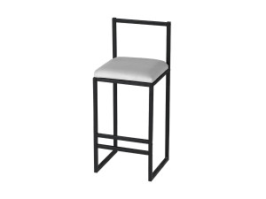 Nordic" metal bar stool 35 x 35 x 84 cm - Cream