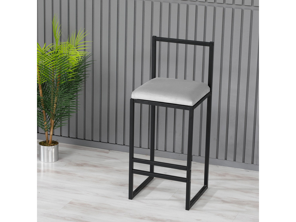 Nordic" metal bar stool 35 x 35 x 84 cm - Cream