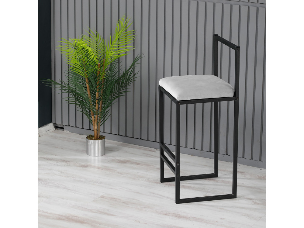Nordic" metal bar stool 35 x 35 x 84 cm - Cream