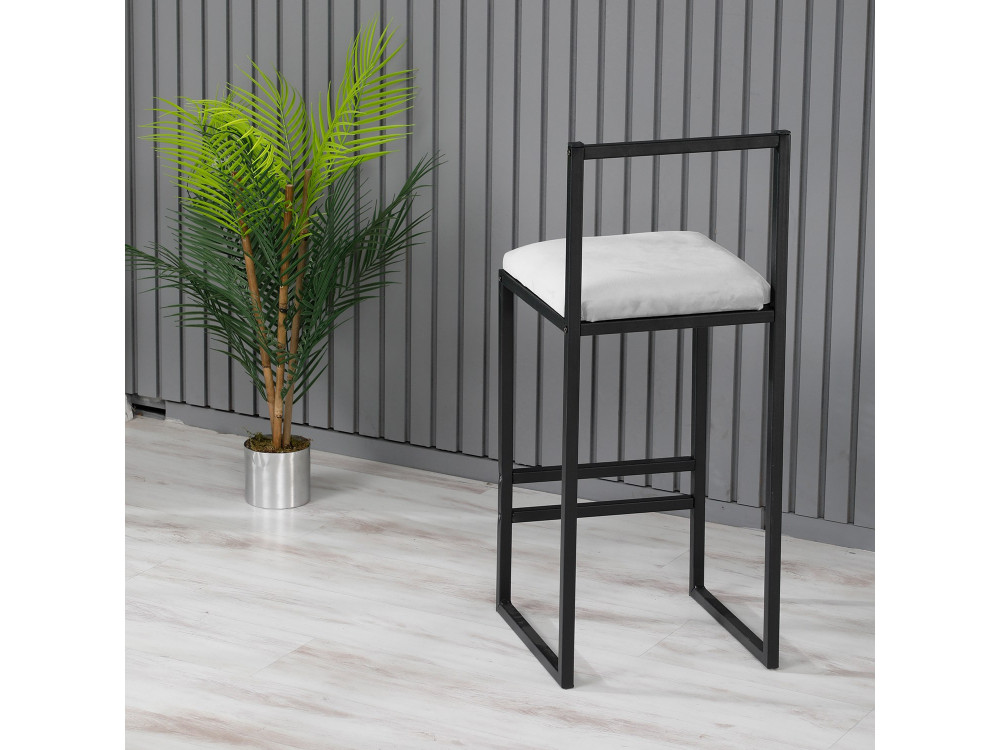 Nordic" metal bar stool 35 x 35 x 84 cm - Cream