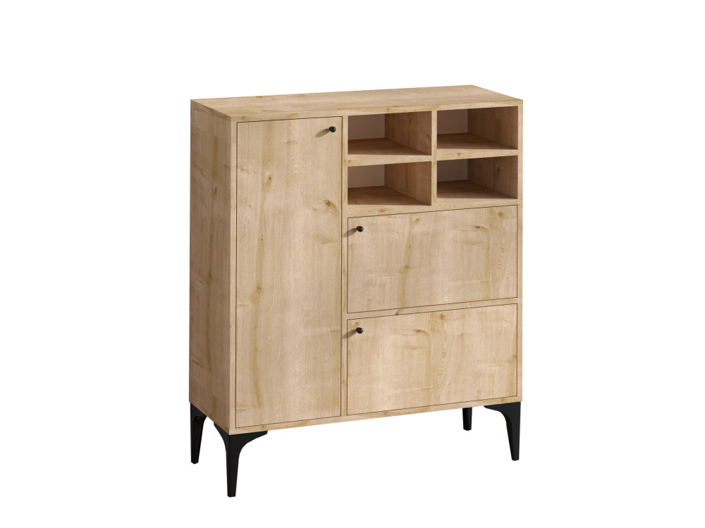 Ewa" wooden sideboard - 100 x 35 x 125 cm - Sapphire Oak