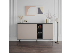 Clara" wooden sideboard - 142 x 36 x 83 cm - Light mocha brown 2