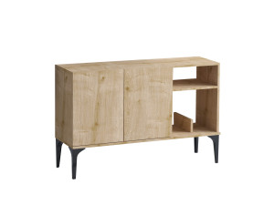 Oscar" wooden sideboard - 120 x 40 x 80 cm - Black Sapphire Oak