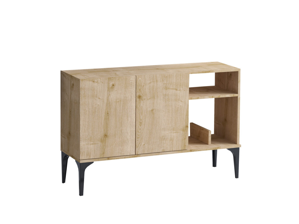Oscar" wooden sideboard - 120 x 40 x 80 cm - Black Sapphire Oak
