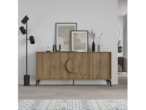 Gora Wide" wooden sideboard - 180 x 36 x 82 cm - Brown 2