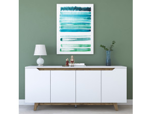 Gondol" wooden sideboard - 180 x 45 x 79 cm - White 2