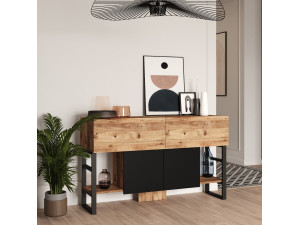 Mel" wooden sideboard - 140 x 43 x 84 cm - Beige 2