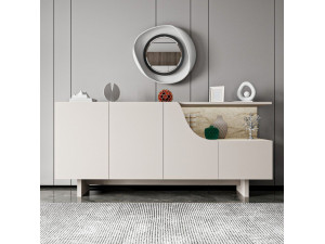 Line" wooden sideboard - 180 x 40 x 81 cm - Beige 2