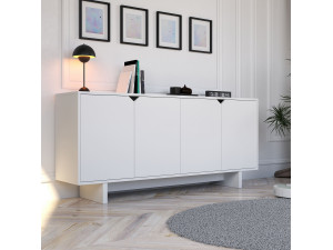 Doruk" wooden sideboard - 180 x 40 x 81 cm - White 2