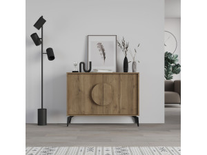 Gora" wooden sideboard - 110 x 36 x 82 cm - Brown 2