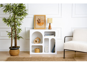 Lessa" wooden sideboard - 80 x 37 x 74 cm - White 2