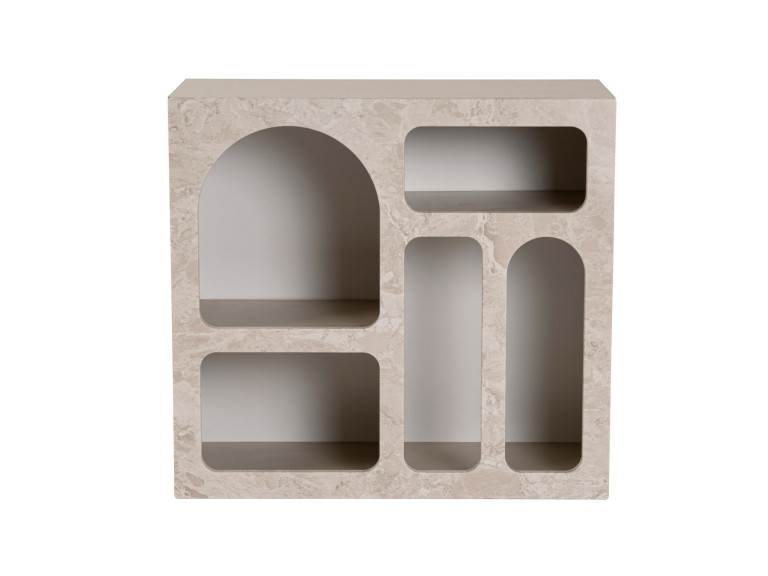 Lessa" wooden sideboard - 80 x 37 x 74 cm - Travertine