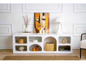 Ferlis" wooden sideboard - 160 x 40 x 51 cm - White 2
